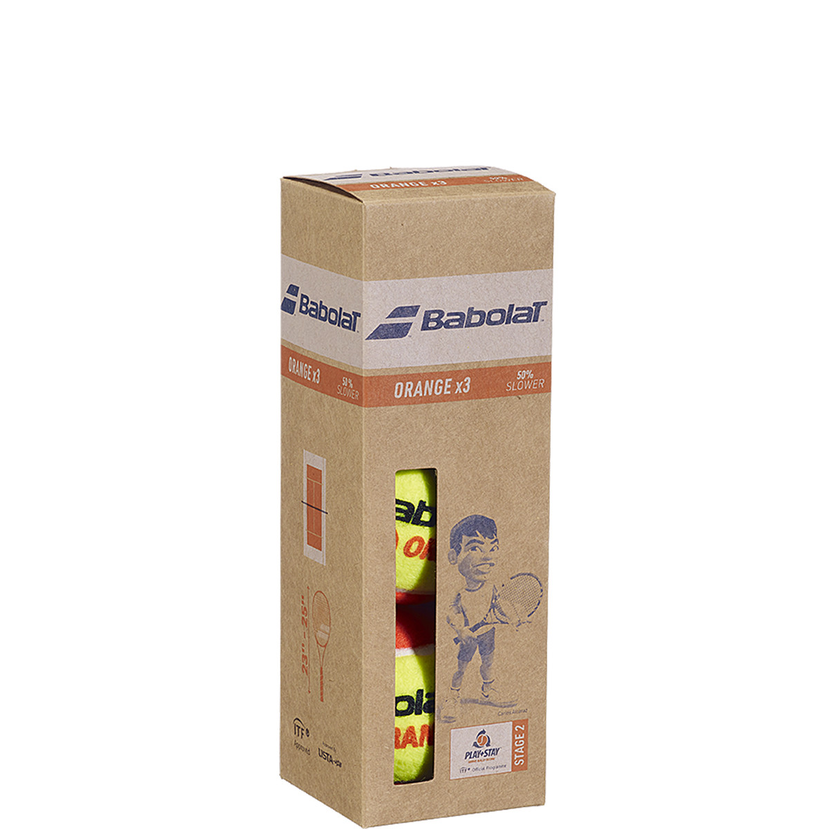TUBE DE 3 BALLES BABOLAT ORANGE
