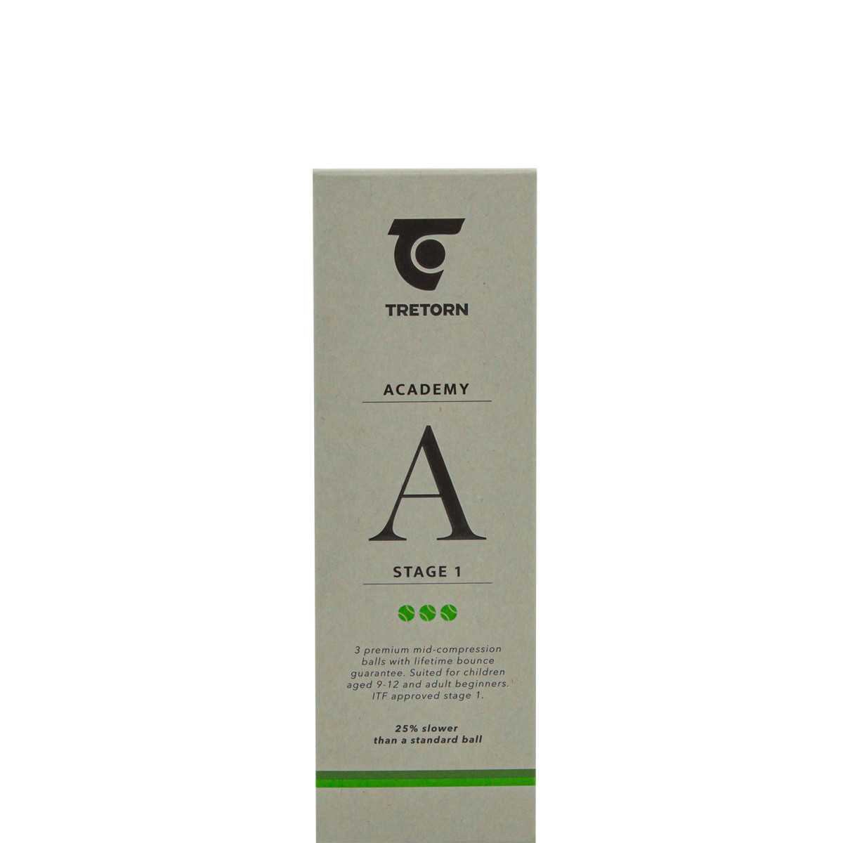 TUBE DE 3 BALLES TRETORN ACADEMY GREEN
