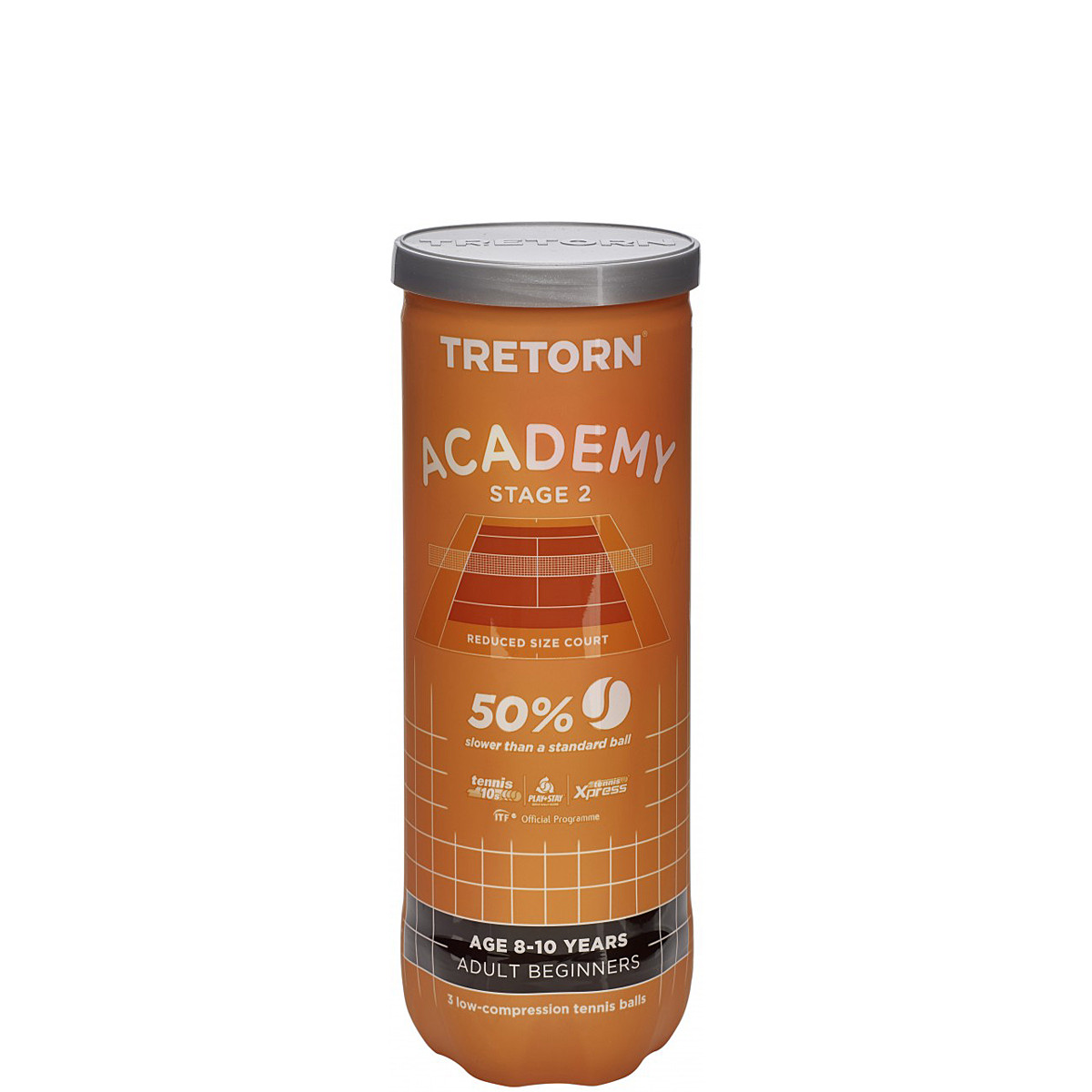TUBE DE 3 BALLES TRETORN ACADEMY ORANGE