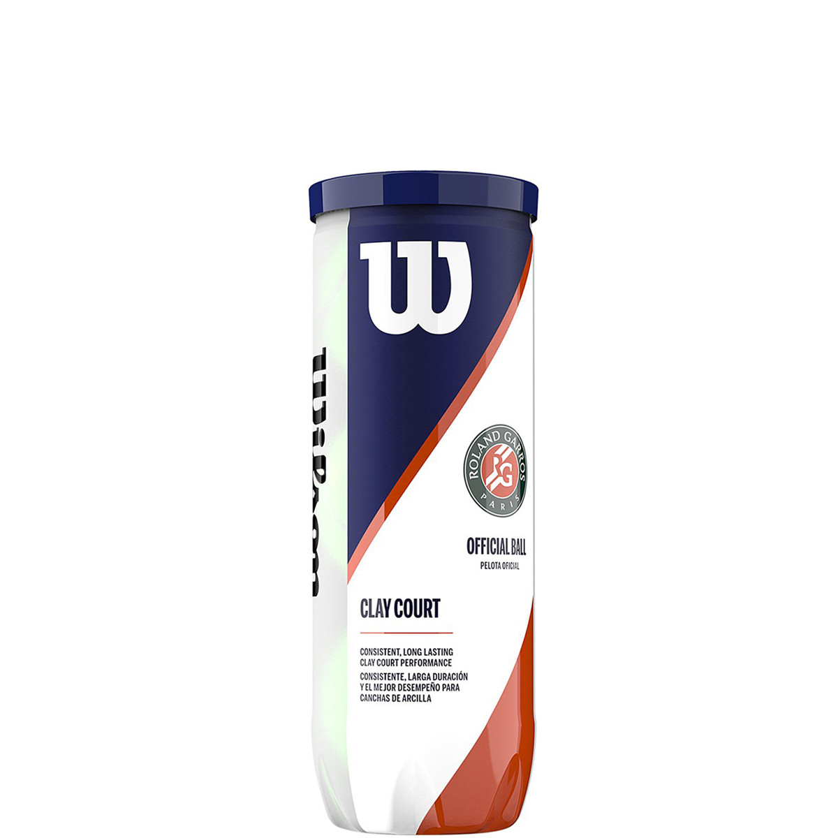 TUBE DE 3 BALLES WILSON ROLAND GARROS CLAY COURT