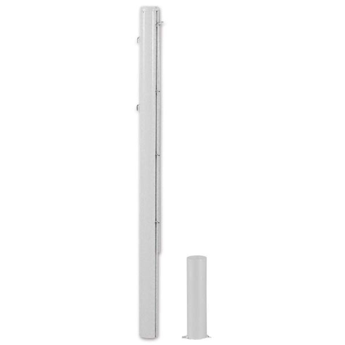 PAIRE DE POTEAUX EN ALU ROND 83 MM LIVRES AVEC FOURREAUX