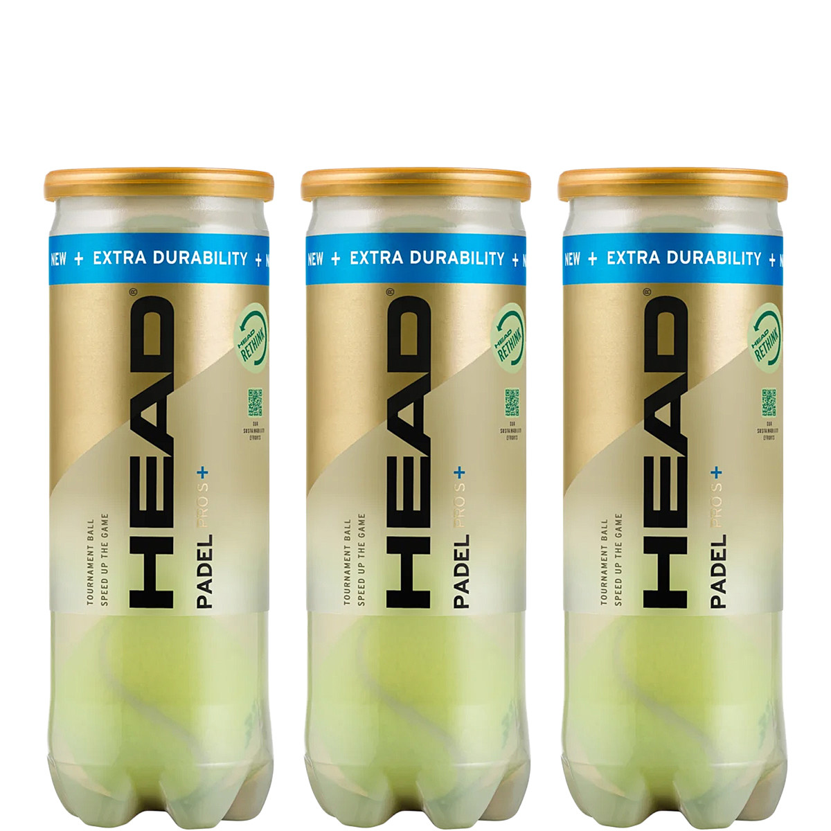 TRIPACK DE 3 BALLES HEAD PADEL PRO S +